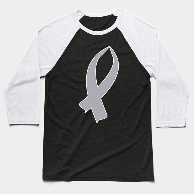 Awareness Ribbon (Gray) Baseball T-Shirt by BlakCircleGirl